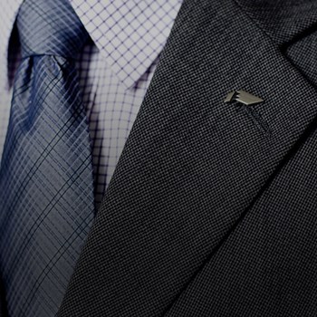 photo of suit lapel and pin