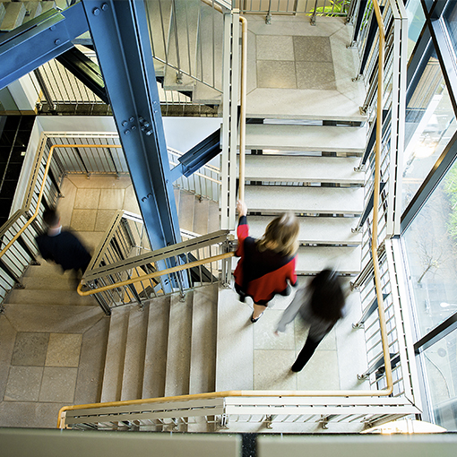 photo of stairwell at Expeditors office