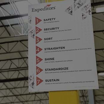 photo of safety poster in distribution center